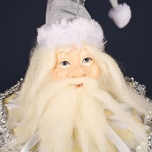 Елочная игрушка Санта Клаус - Silver Chime 20 см Winter Deco фото 3