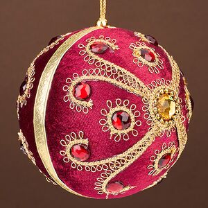 Винтажный елочный шар Vallea-Makena 10 см бургунди Winter Deco фото 2