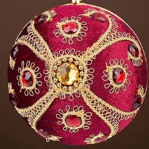 Винтажный елочный шар Vallea-Makena 10 см бургунди Winter Deco фото 4