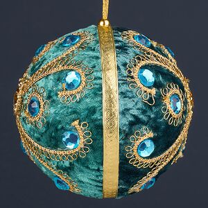 Винтажный елочный шар Vallea-Makena 10 см изумрудный Winter Deco фото 5