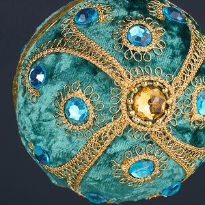 Винтажный елочный шар Vallea-Makena 10 см изумрудный Winter Deco фото 4