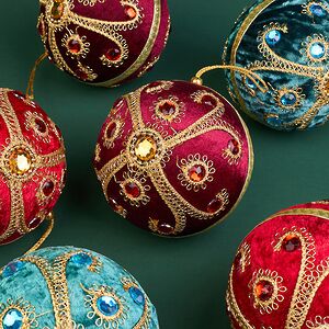 Набор винтажных елочных шаров Vallea-Makena 10 см, 6 шт Winter Deco фото 4