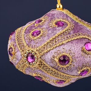 Винтажная елочная игрушка Луковка Bernate - Ticino 11 см лиловая Winter Deco фото 2