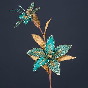 Декоративная ветка Abbots Salford 54 см бирюзовая Winter Deco фото 4