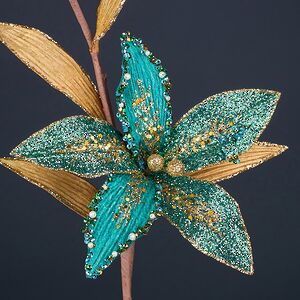 Декоративная ветка Abbots Salford 54 см бирюзовая Winter Deco фото 2