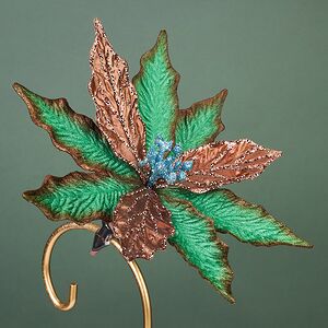 Искусственная пуансеттия Vello Fonse 22 см, клипса Winter Deco фото 6