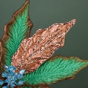 Искусственная пуансеттия Vello Fonse 22 см, клипса Winter Deco фото 5