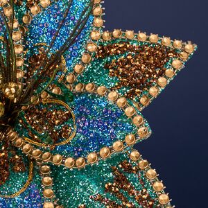 Искусственная пуансеттия Vilarodin Bourget 20 см, клипса Winter Deco фото 5