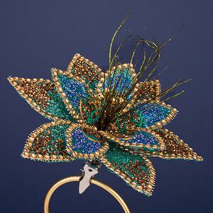 Искусственная пуансеттия Vilarodin Bourget 20 см, клипса Winter Deco фото 4