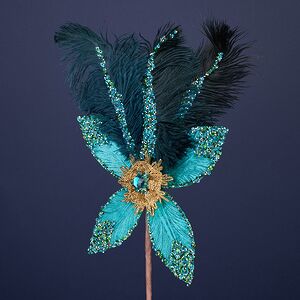 Декоративная ветка Sesto Fiorentino 20 см бирюзовый Winter Deco фото 4