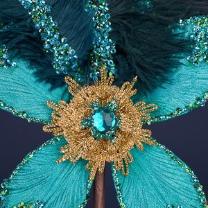 Декоративная ветка Sesto Fiorentino 20 см бирюзовый Winter Deco фото 2