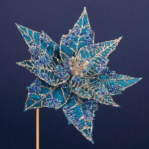 Искусственная пуансеттия Lumona 20 см, клипса Winter Deco фото 4