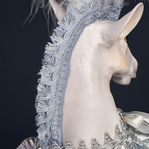 Елочная игрушка Лошадь Марлдон - Королевства Арнор 43 см серебряная Winter Deco фото 5
