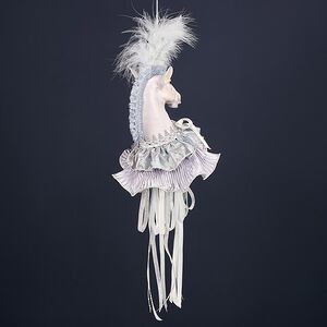 Елочная игрушка Лошадь Марлдон - Королевства Арнор 43 см серебряная Winter Deco фото 4