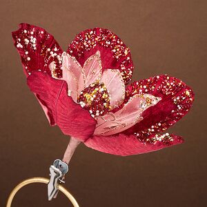 Искусственный цветок Manocalcati 23 см, клипса Winter Deco фото 6