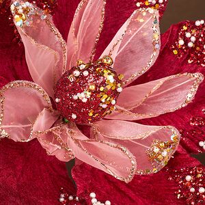 Искусственный цветок Manocalcati 23 см, клипса Winter Deco фото 2