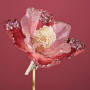 Искусственный цветок Manocalcati 15 см, клипса Winter Deco фото 4