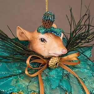 Елочная игрушка Белка - Маркиза Фродшам 30 см изумрудная Winter Deco фото 4