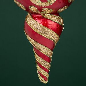 Елочная игрушка Сосулька Veneziano 20 см красная Winter Deco фото 4