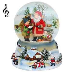 Снежный шар музыкальный Подарки от Санты" 12*14 см Sigro фото 1