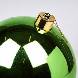 Пластиковый шар 30 см зеленый глянцевый Winter Deco фото 2