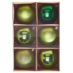 Набор пластиковых шаров Celebration 8 см, 6 шт, зеленый Winter Deco фото 3