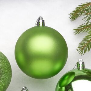 Набор пластиковых шаров Celebration 8 см, 6 шт, зеленый Winter Deco фото 5