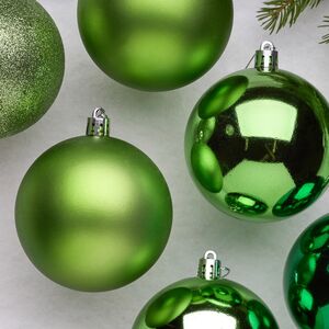 Набор пластиковых шаров Celebration 8 см, 6 шт, зеленый Winter Deco фото 2