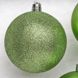 Набор пластиковых шаров Celebration 8 см, 6 шт, зеленый Winter Deco фото 4