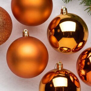 Набор пластиковых шаров Celebration 8 см, 6 шт, медный Winter Deco фото 2