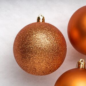 Набор пластиковых шаров Celebration 8 см, 6 шт, медный Winter Deco фото 5