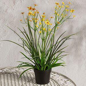 Искусственный цветок в горшке Таллинум 38 см желтый Summer Deco фото 4