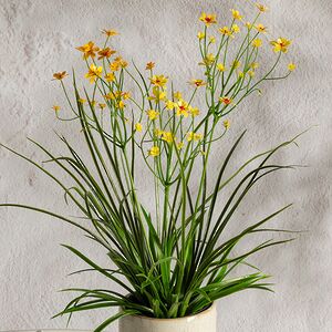 Искусственный цветок в горшке Таллинум 38 см желтый Summer Deco фото 2