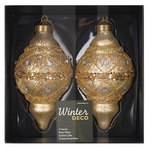 Елочные игрушки Decorazione Antica 17 см, 2 шт, стекло Winter Deco фото 3