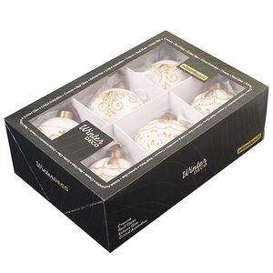 Елочные шары Kerkinitida Bianca 8 см, 6 шт, стекло Winter Deco фото 3