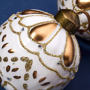 Елочные шары Kerkinitida Bianca 8 см, 6 шт, стекло Winter Deco фото 5