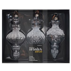 Елочные игрушки Satsellum 15-16 см, 3 шт, стекло Winter Deco фото 3