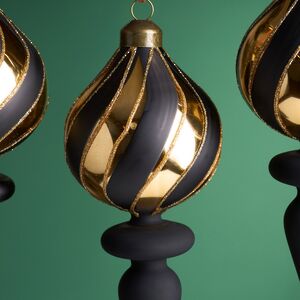 Елочные игрушки Arabesque 17 см, 3 шт, стекло Winter Deco фото 2