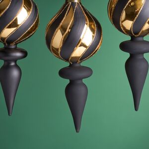 Елочные игрушки Arabesque 17 см, 3 шт, стекло Winter Deco фото 5