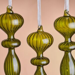 Елочные игрушки Fata Verde 17 см, 3 шт, стекло Winter Deco фото 4