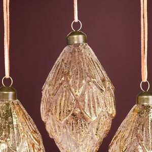 Елочные игрушки Шишки - Brass Rime 13 см, 4 шт, стекло Winter Deco фото 5