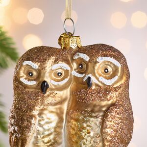 Елочная игрушка Полярные Совы на ветке 10 см в подарочной коробке, стекло Winter Deco фото 2