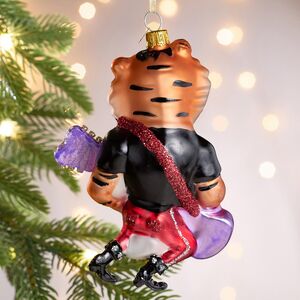 Елочная игрушка Тигр Джеральд с гитарой 14 см в подарочной коробке, стекло Winter Deco фото 7