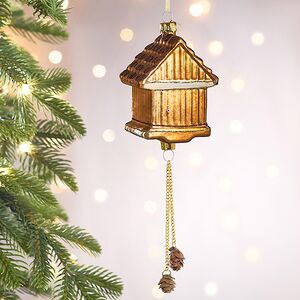 Елочная игрушка Часы с кукушкой - Festive Moment 25 см в подарочной коробке, стекло Winter Deco фото 7