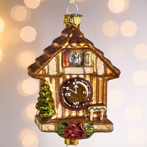 Елочная игрушка Часы с кукушкой - Festive Moment 25 см в подарочной коробке, стекло Winter Deco фото 5