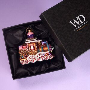 Елочная игрушка Паровозик из Карамельной Страны 11 см в подарочной коробке, стекло Winter Deco фото 3