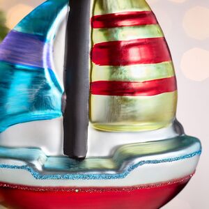 Елочная игрушка Кораблик Tendero 13 см, стекло Winter Deco фото 2