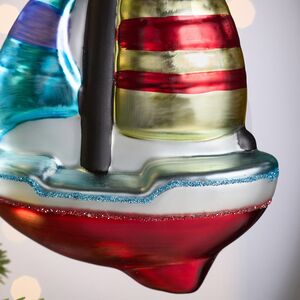 Елочная игрушка Кораблик Tendero 13 см, стекло Winter Deco фото 3