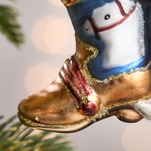 Елочная игрушка Сапожок Принца Ричарда 8 см синий, стекло Winter Deco фото 4