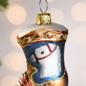 Елочная игрушка Сапожок Принца Ричарда 8 см синий, стекло Winter Deco фото 2